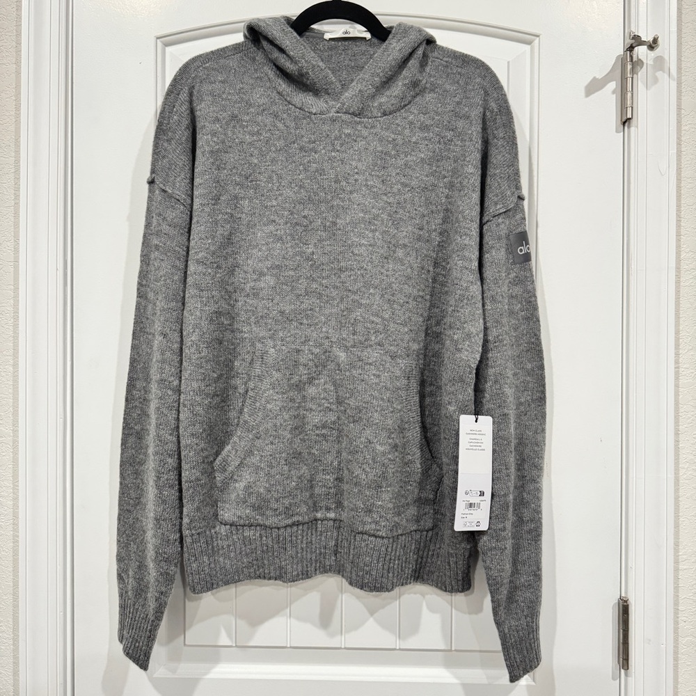 ALO Yoga New Class Cashmere Hoodie Women’s Medium Oversized NWT Platinum Grey